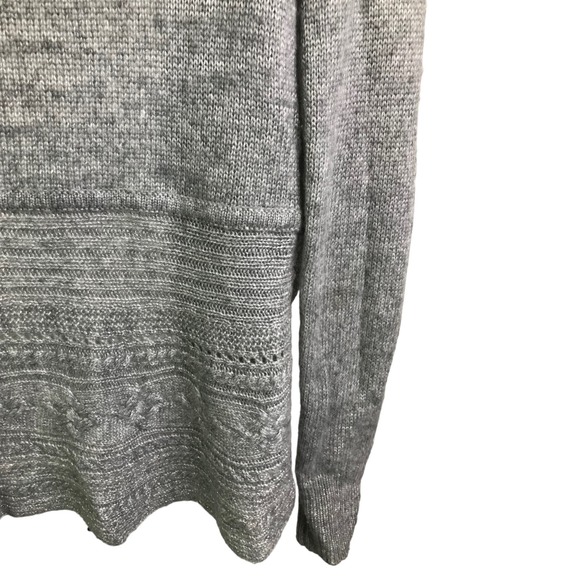 White House Black Market Women's Cardigan Gray Cabled Shawl Collar Coverup Sz XS - Picture 6 of 14